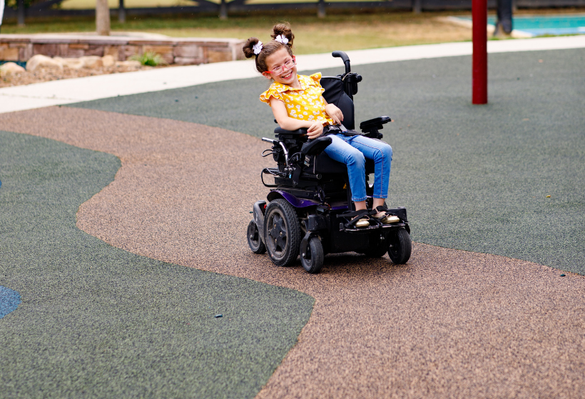 Wheelchair on a PIP surface