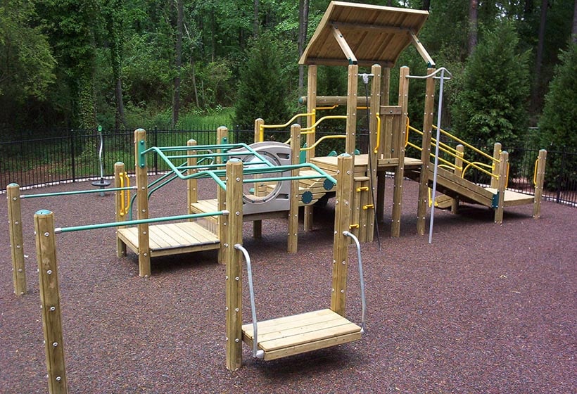 park playground with bonded rubber surfacing-1