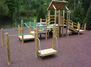 playground with bonded rubber surfacing