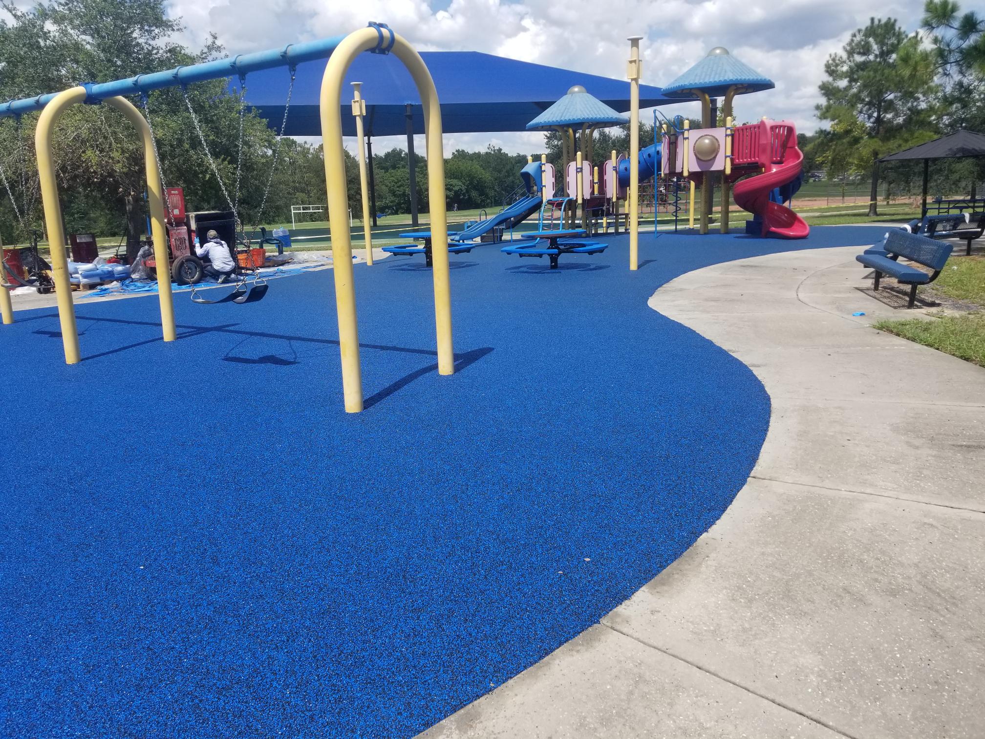 commercial playground being constructed